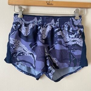 Nike Blue Camo Print Lined Athletic Shorts
